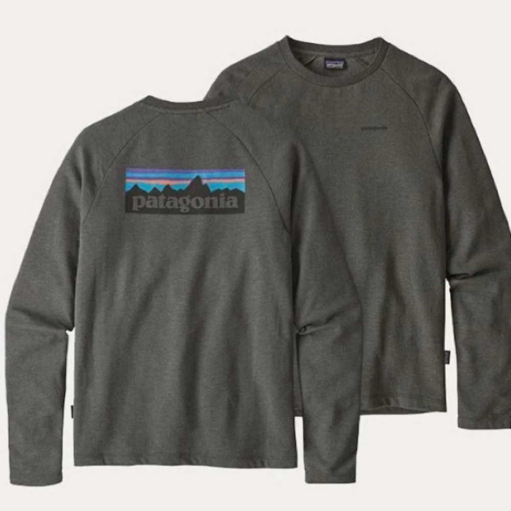 Patagonia Men’s Sz L Gray P-6 Logo Lightweight Crew‎ Sweatshirt